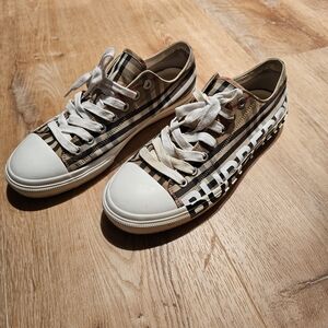 Burberry Striped Sneakers with White Laces